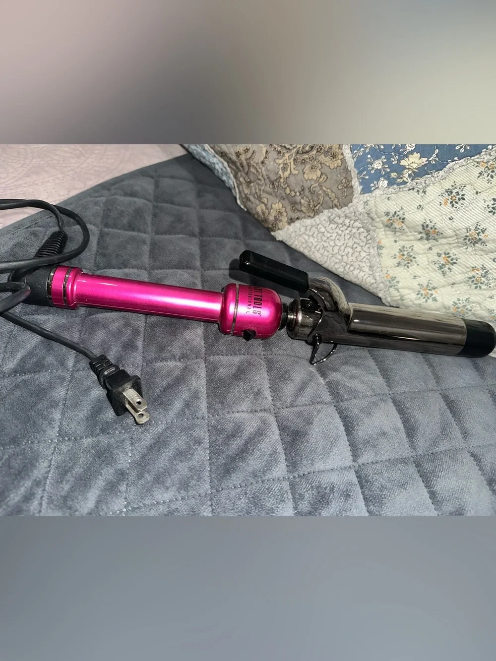 Hot Pink Curling Iron with Black Clamp
